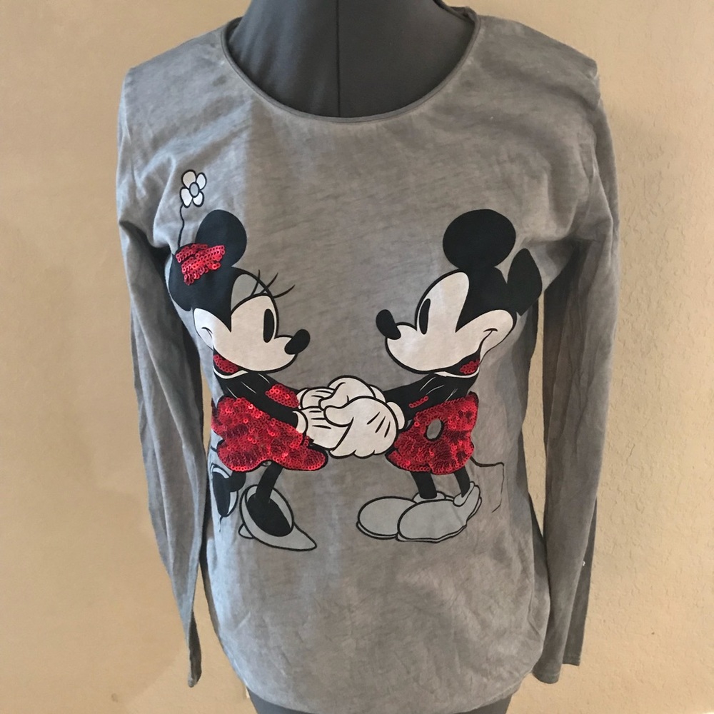 Disney Mickey and Minnie long sleeve tee -Small